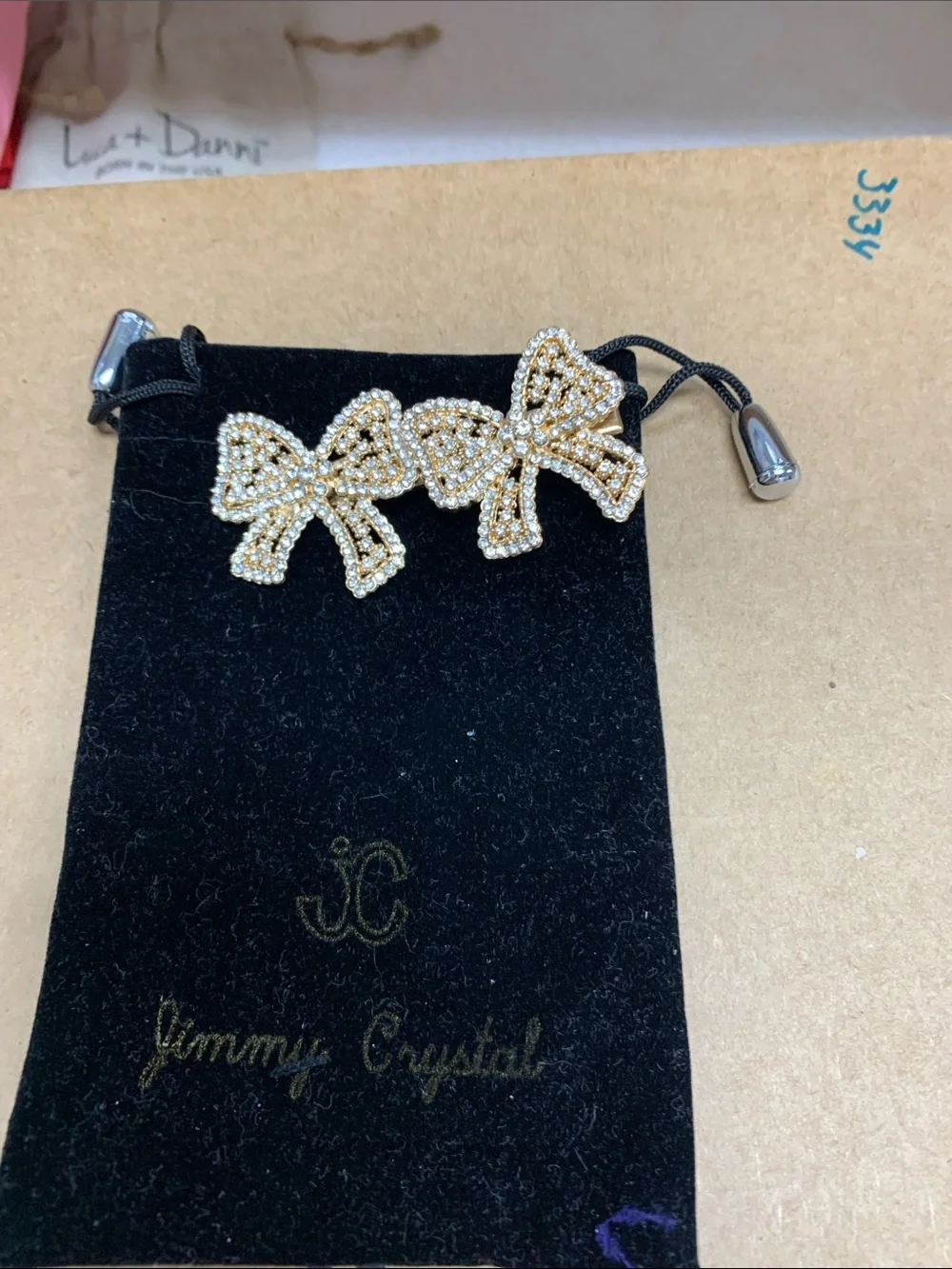 Gold Bow Hair Clips - Pair
